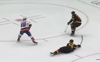 Elias Pettersson, falling down. As usual.